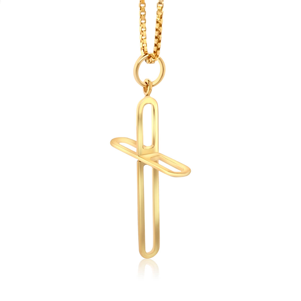 Paperclip Cross Necklace Gold Filled Jewelry