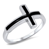 Thumbnail for Sideways Cross Stone Ring Sterling Silver Jewelry