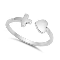 Thumbnail for Cross With Heart Adjustable Ring Jewelry