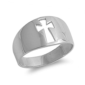Cutout Cross Ring Sterling Silver Jewelry