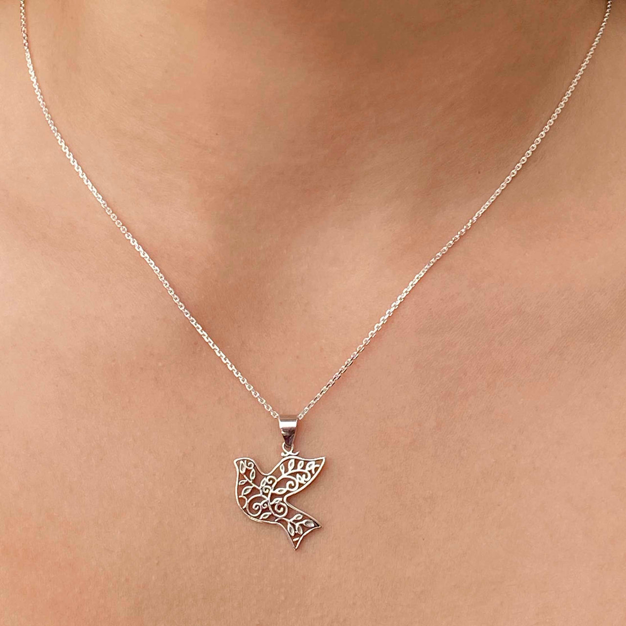 Dove Filigree Necklace Sterling Silver Jewelry