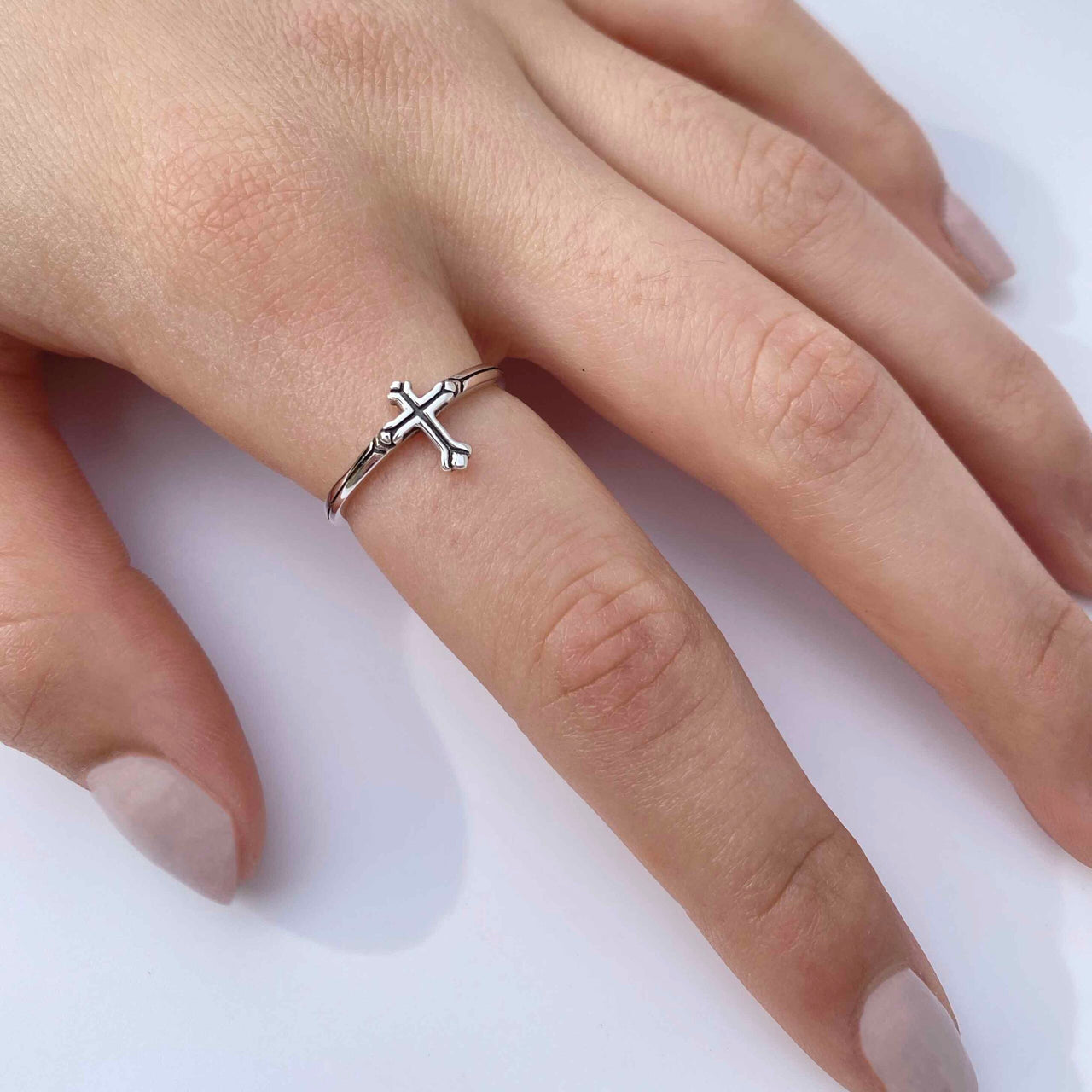 Medieval Cross Ring Sterling Silver Jewelry