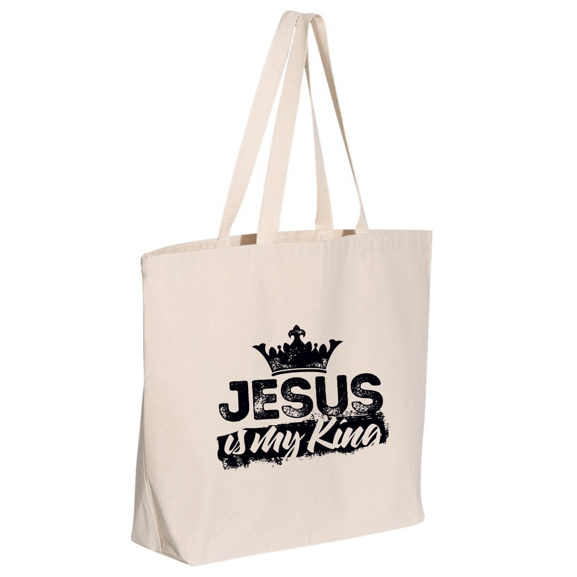 Jesus Is My King Jumbo Tote Canvas Bag