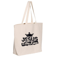 Thumbnail for Jesus Is My King Jumbo Tote Canvas Bag