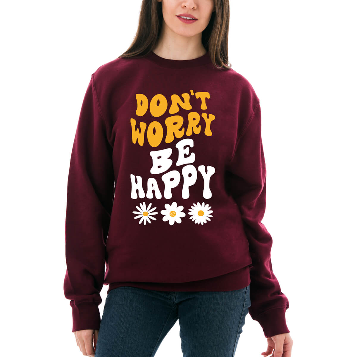 Don't Worry Be Happy Daisy Crewneck Sweatshirt