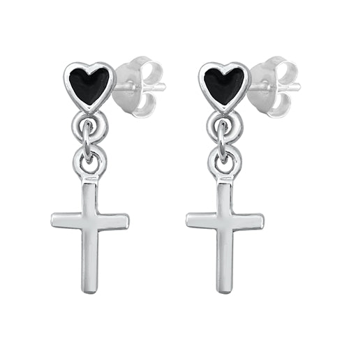 Love The Cross Earrings Sterling Silver Jewelry