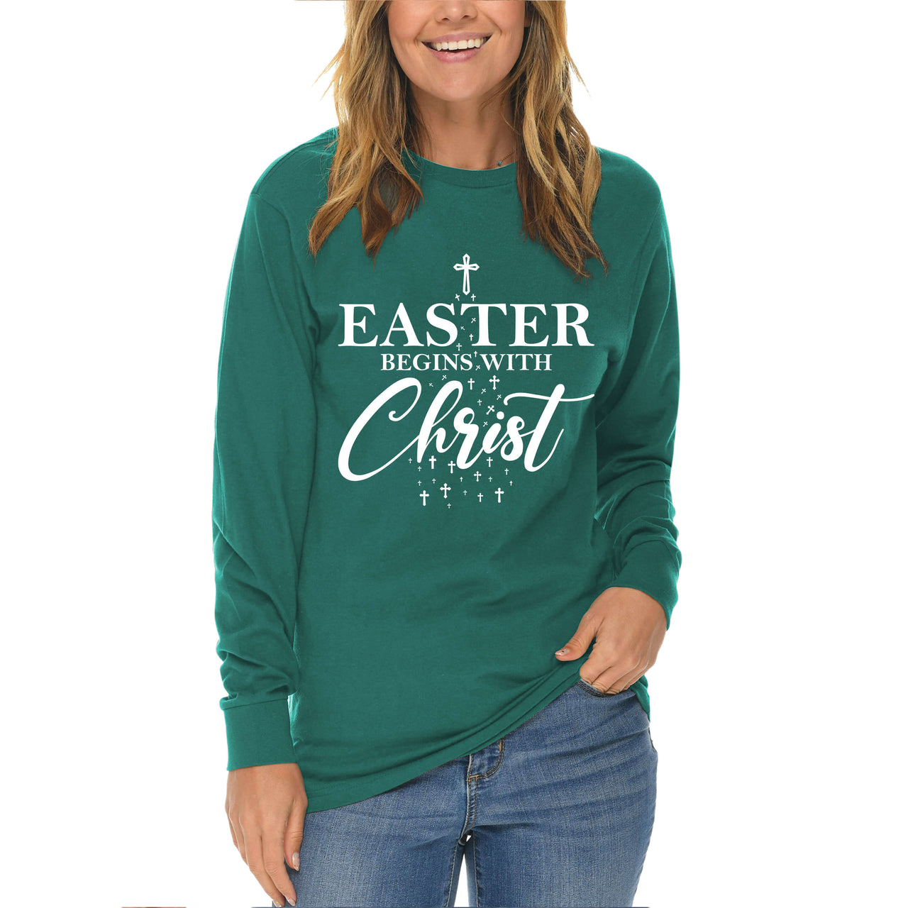 Easter Begins With Christ Long Sleeve T Shirt