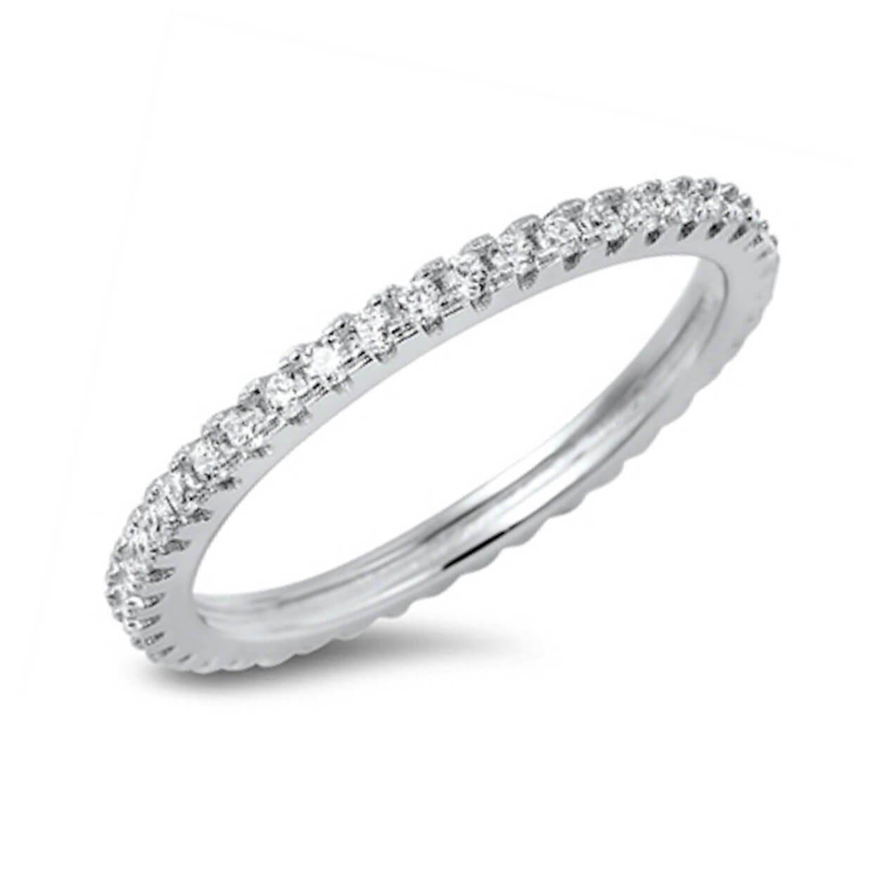 Eternity CZ Ring Sterling Silver Jewelry