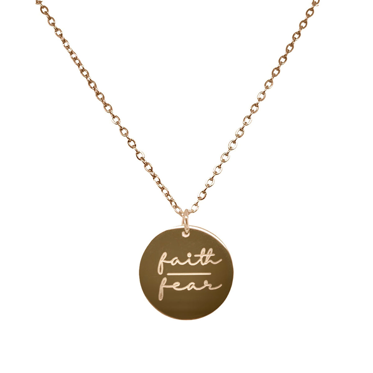 Faith Over Fear Necklace Gold Stainless Steel Jewelry