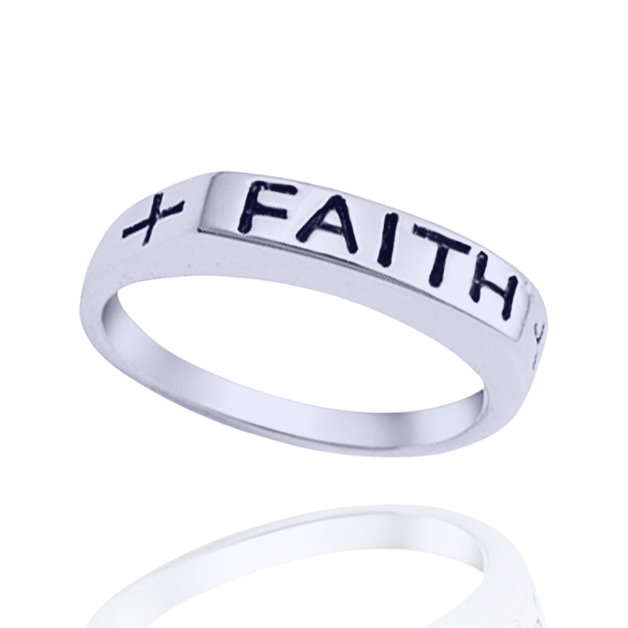 Faith Cross Sterling Silver Ring Jewelry