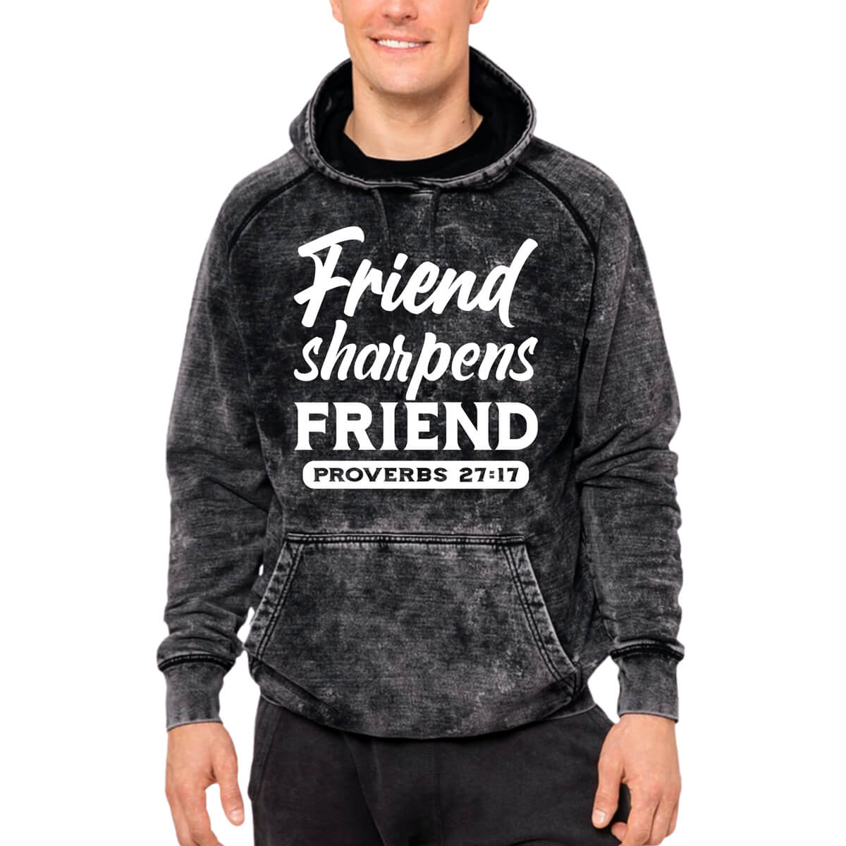 Friend Sharpens Friend Mineral Wash Men's Sweatshirt Hoodie