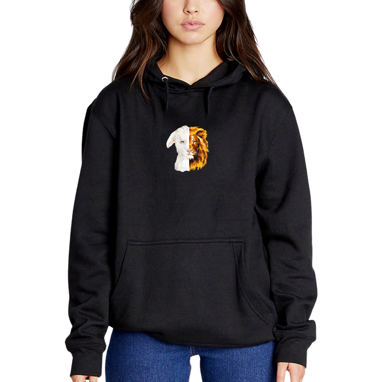 Lion And The Lamb Sweatshirt Hoodie Front/Back Print