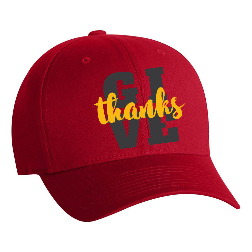 Give Thanks Embroidered Fitted Cap