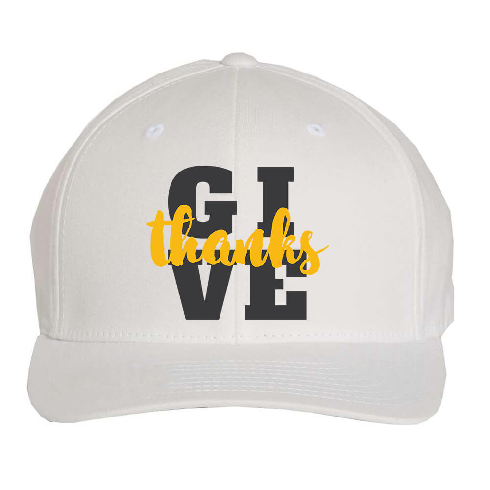 Give Thanks Embroidered Fitted Cap