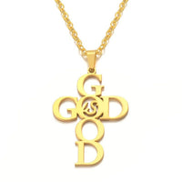 Thumbnail for God is Good Cross Necklace Gold Stainless Steel Jewelry