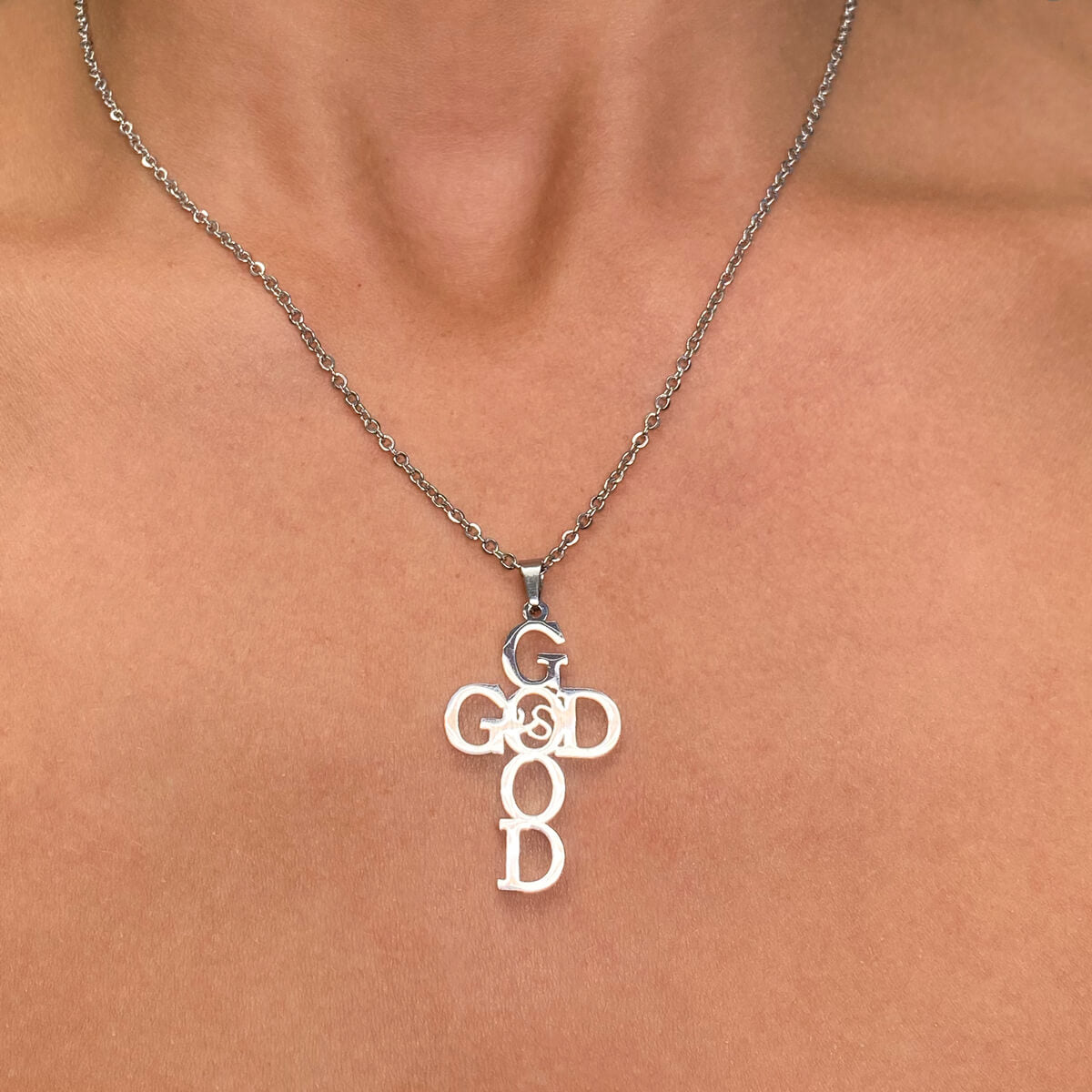 God is Good Cross Necklace Stainless Steel Jewelry