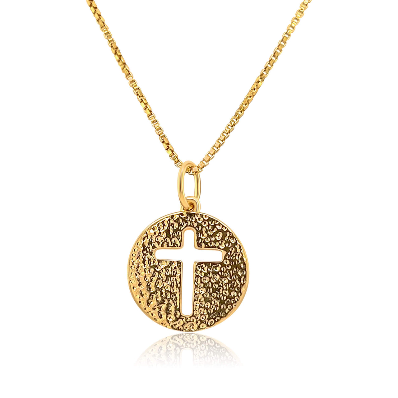 Cross Medallion Necklace Gold Filled Jewelry