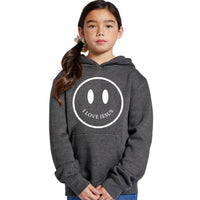 Thumbnail for I Love Jesus Happy Face Youth Sweatshirt Hoodie