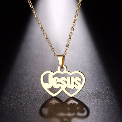 Jesus Loves You Gold Necklace Stainless Steel Jewelry
