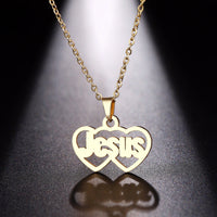 Thumbnail for Jesus Loves You Gold Necklace Stainless Steel Jewelry