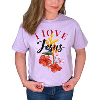 Thumbnail for I Love Jesus Flower T-Shirt