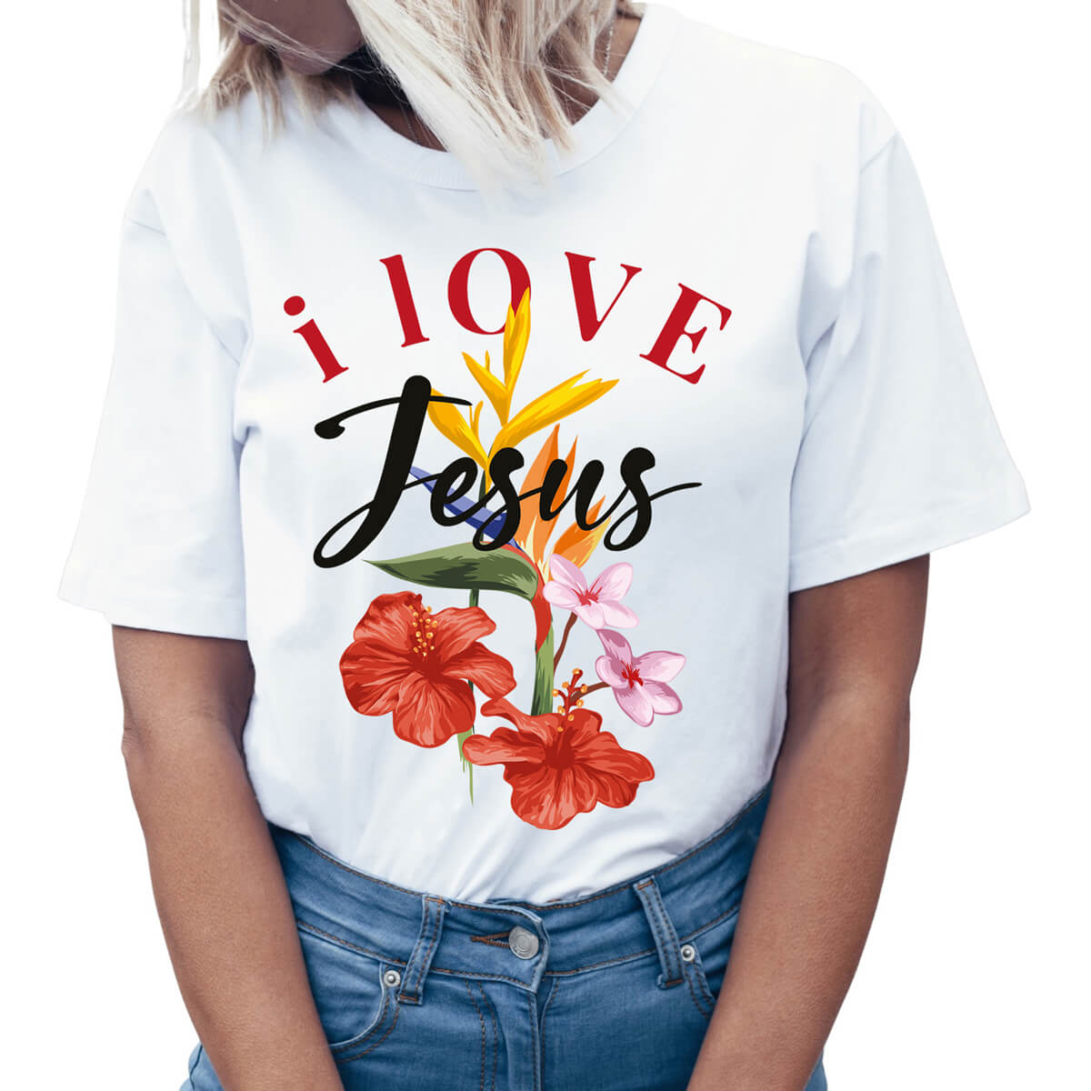 I Love Jesus Flower T-Shirt