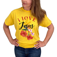 Thumbnail for I Love Jesus Flower T-Shirt