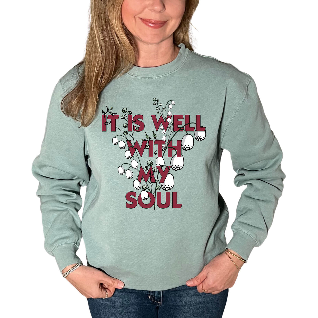 It Is Well With My Soul Flower Unisex Crewneck Sweatshirt