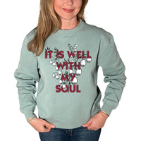 Thumbnail for It Is Well With My Soul Flower Unisex Crewneck Sweatshirt