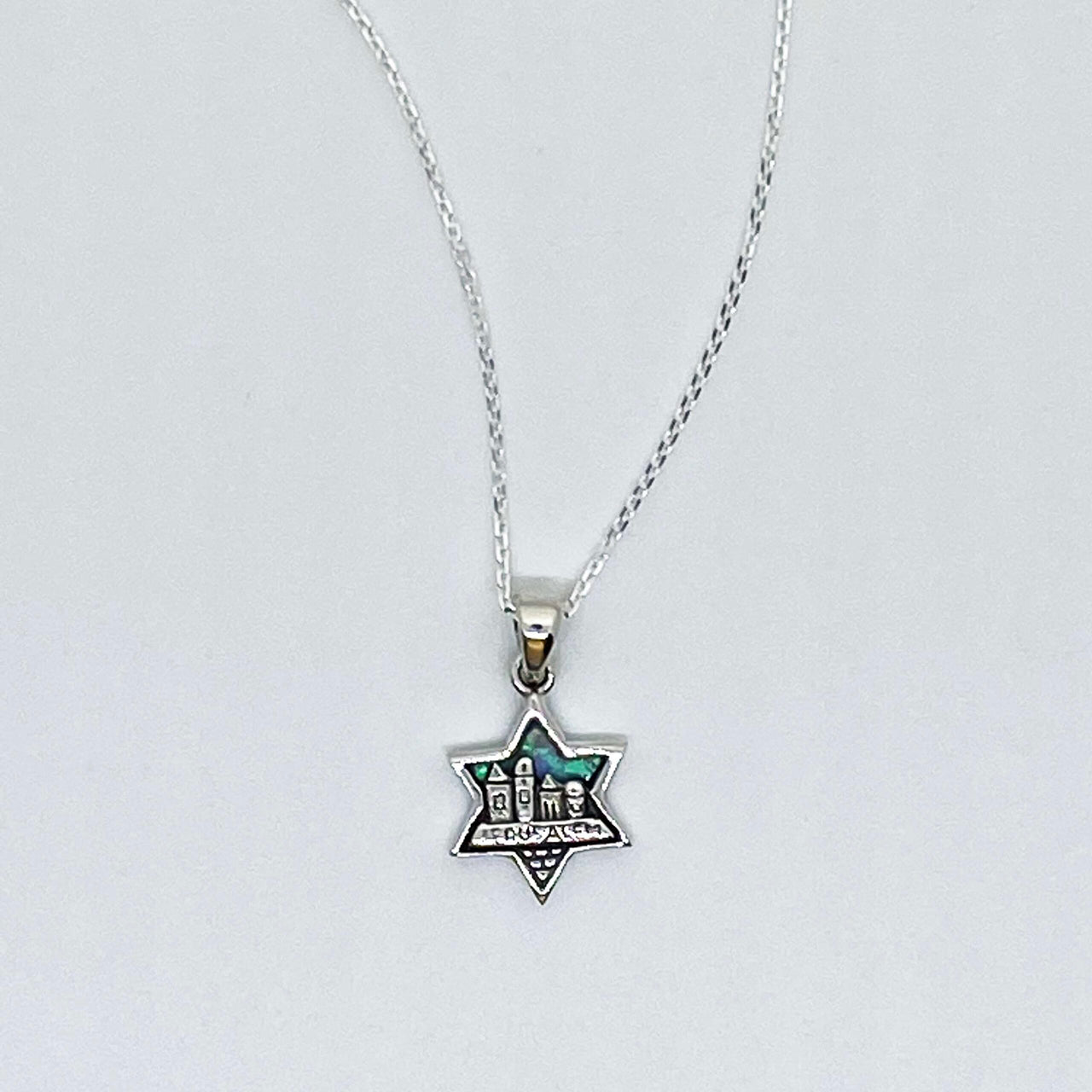 Jerusalem Star Of David Opal Necklace Sterling Silver Jewelry