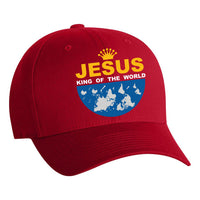 Thumbnail for Jesus King Of The World Embroidered Fitted Cap FINAL SALE ITEM