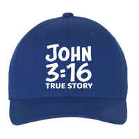 Thumbnail for John 3:16 True Story Embroidered Fitted Cap