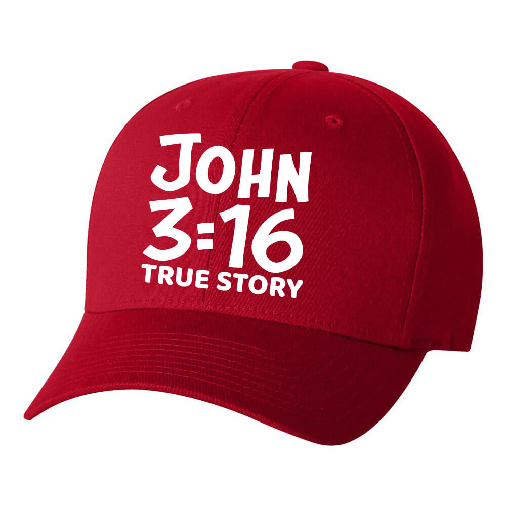 John 3:16 True Story Embroidered Fitted Cap
