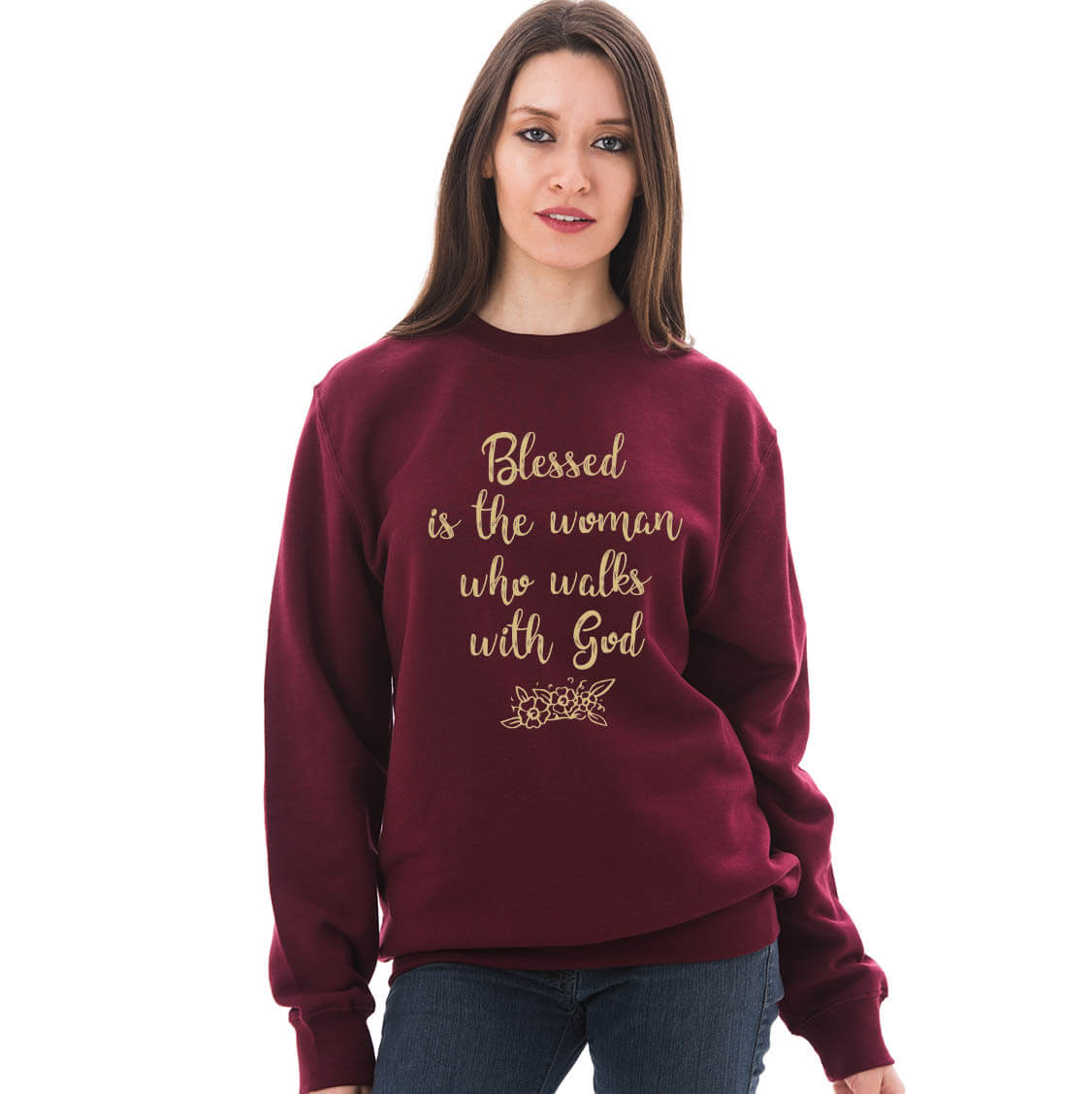 Blessed Is The Woman Who Walks With God Crewneck Sweatshirt