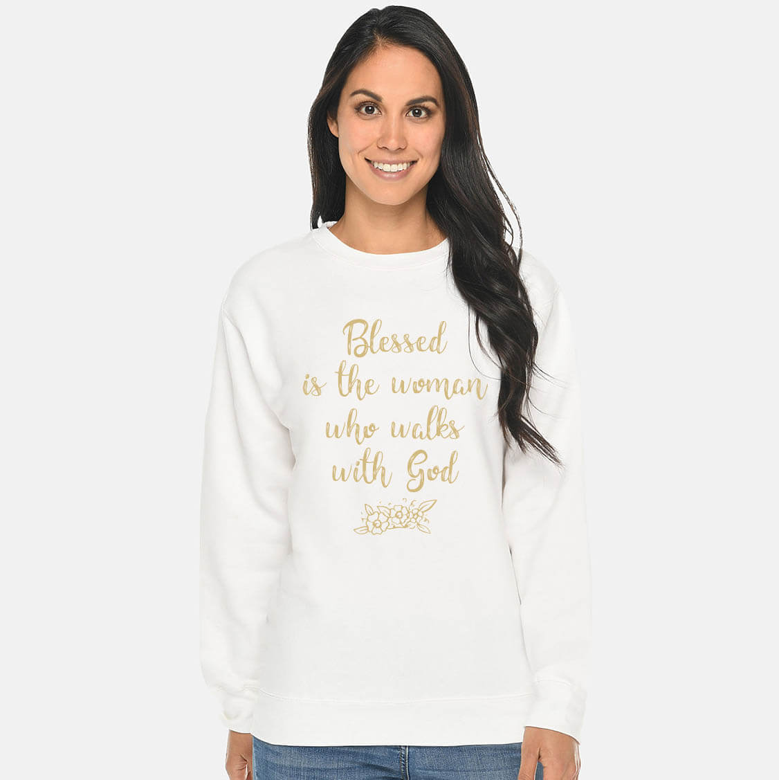 Blessed Is The Woman Who Walks With God Crewneck Sweatshirt