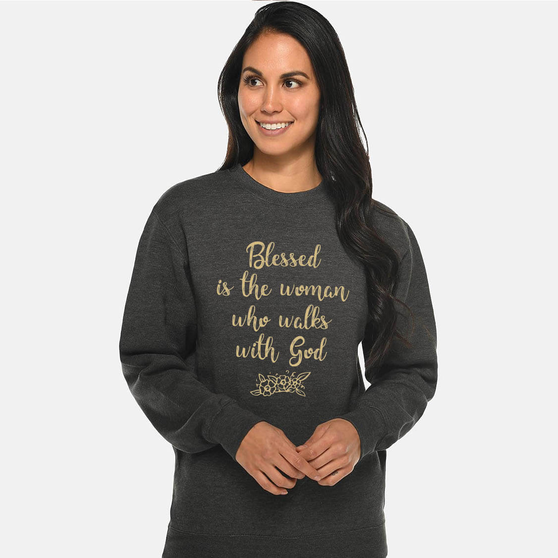Blessed Is The Woman Who Walks With God Unisex Crewneck Sweatshirt FINAL SALE ITEM