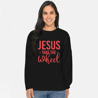 Thumbnail for Jesus Take The Wheel Unisex Crewneck Sweatshirt