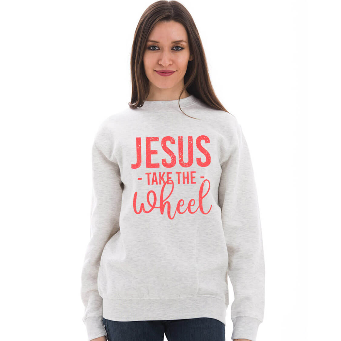 Jesus Take The Wheel Unisex Crewneck Sweatshirt