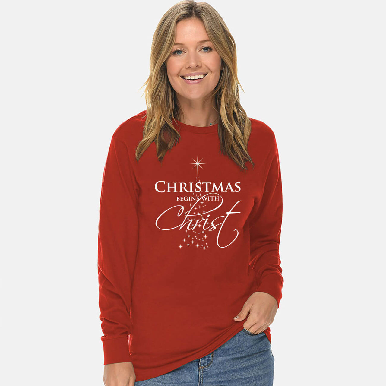 Christmas Begins With Christ Unisex Long Sleeve T Shirt