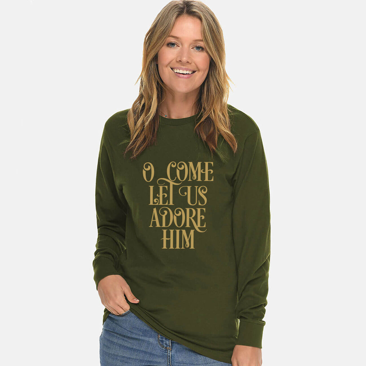 O Come Let Us Adore Him Unisex Long Sleeve T Shirt