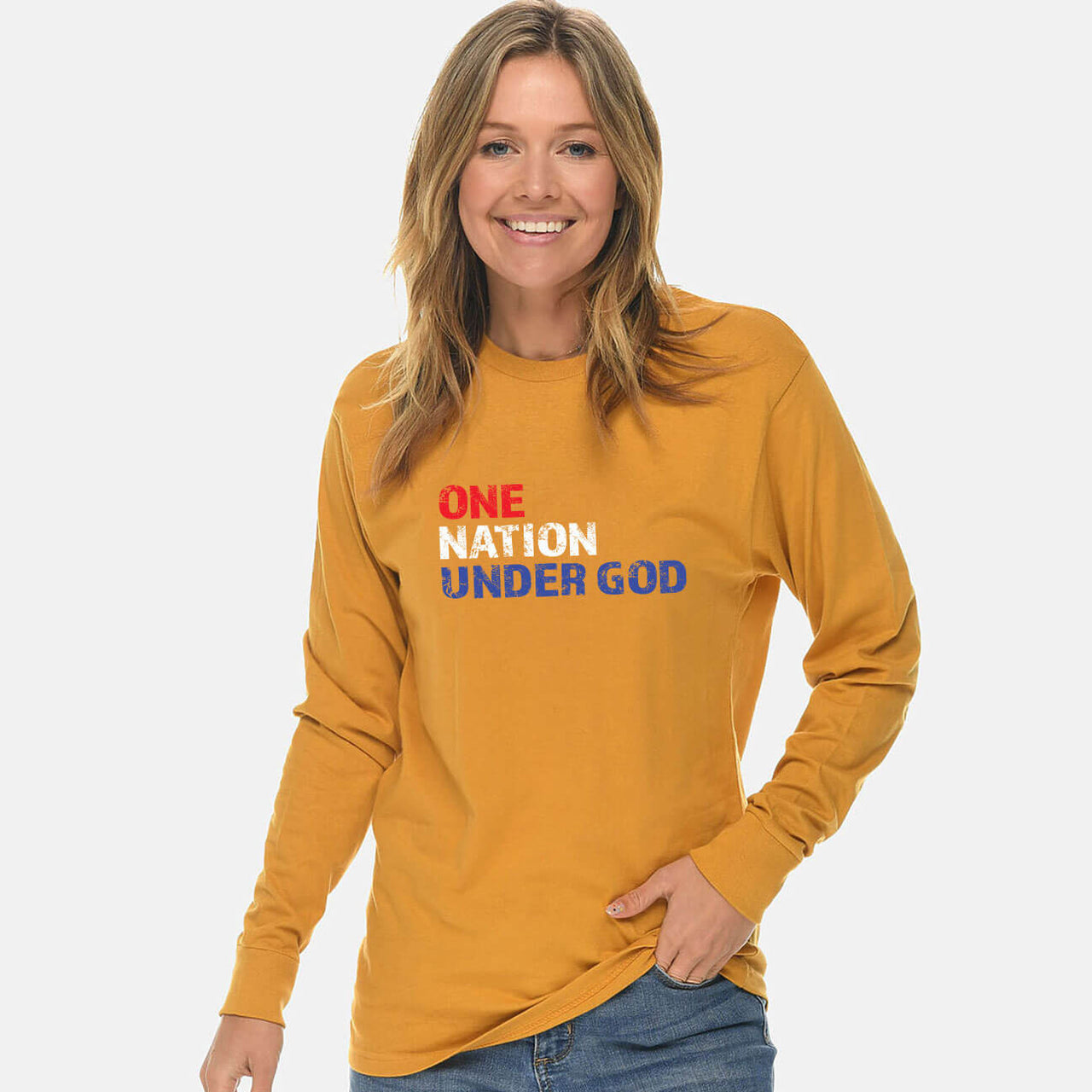 One Nation Under God Unisex Long Sleeve T Shirt