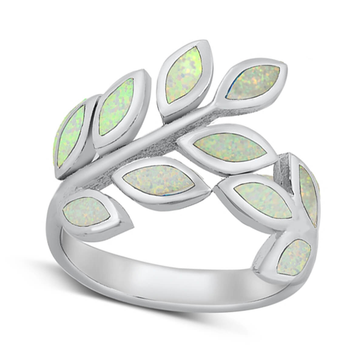 Fall Leaves Opal Ring Sterling Silver Jewelry