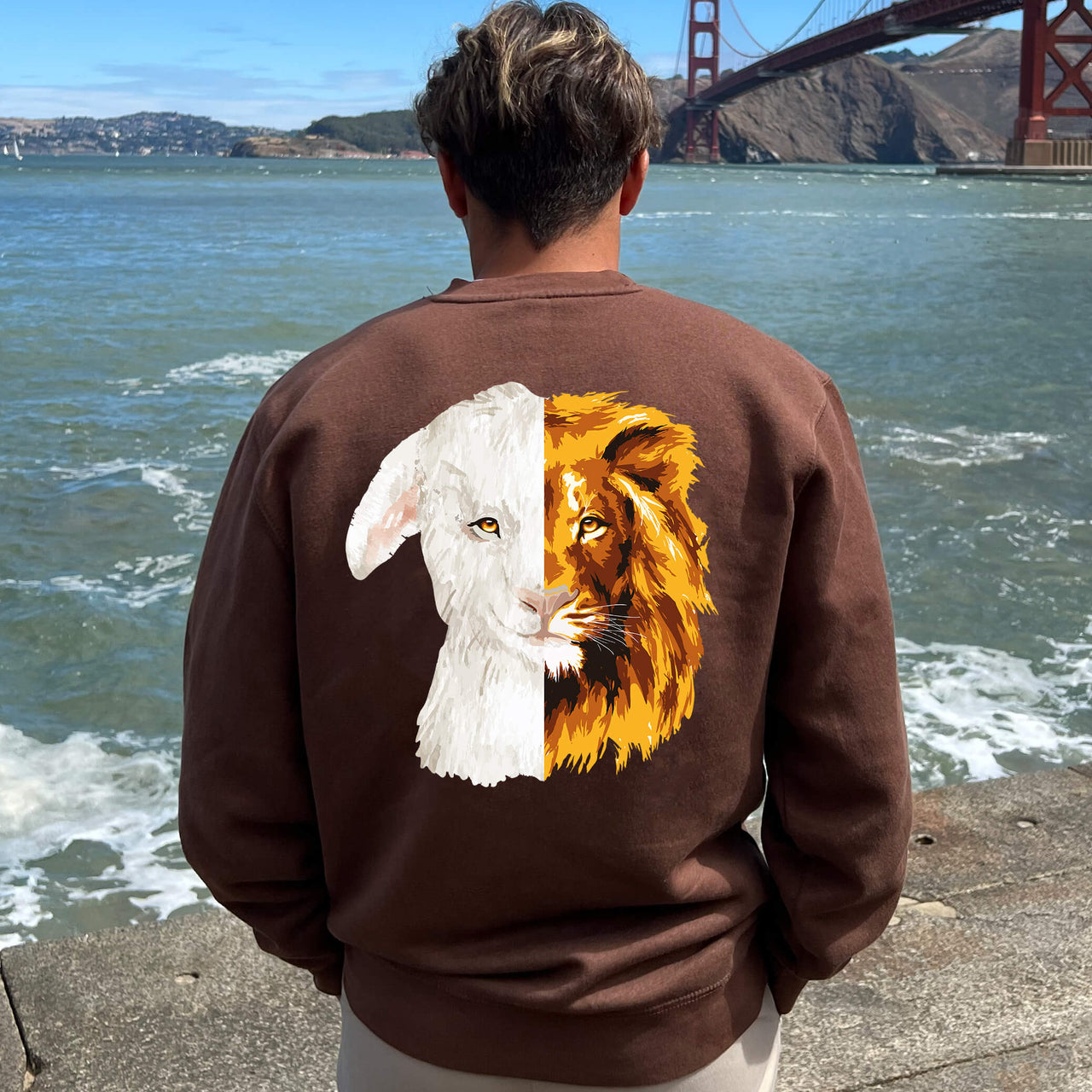 Lion And The Lamb Men's Crewneck Sweatshirt
