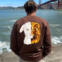 Thumbnail for Lion And The Lamb Men's Crewneck Sweatshirt