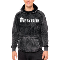 Thumbnail for Live By Faith Mineral Wash Men's Sweatshirt Hoodie