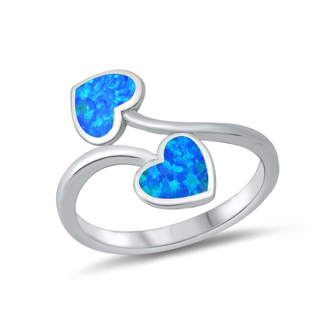 Love One Another Blue Opal Ring Sterling Silver Jewelry