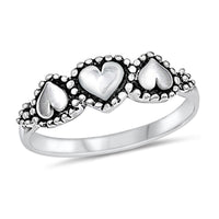 Thumbnail for Love One Another Three Hearts Ring Sterling Silver Jewelry