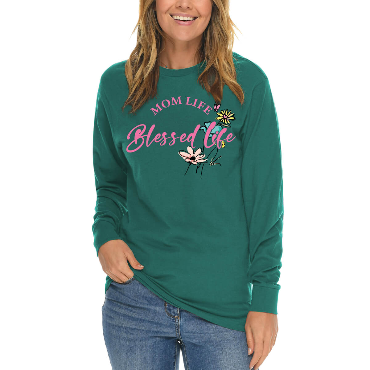 Mom Life Blessed Life Long Sleeve T Shirt