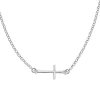 Thumbnail for Sideways Cross Necklace Sterling Silver Jewelry