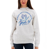 Thumbnail for Normal Isn't Coming Back Jesus Is Crewneck Sweatshirt